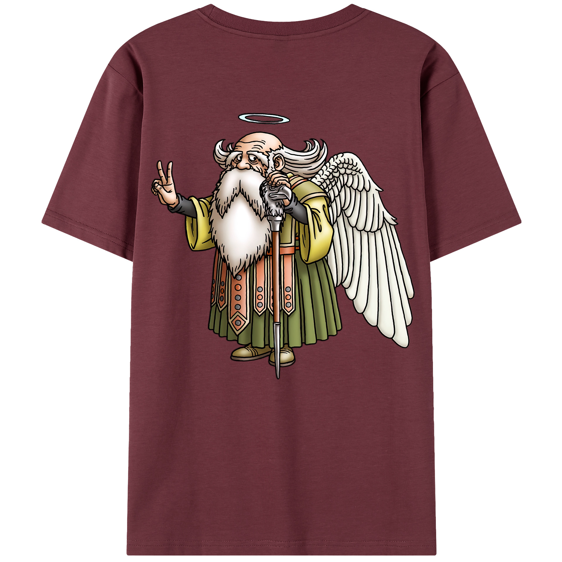 （画像用） ドラゴンクエスト Doragon Kuesuto Dragon Quest 綿100％半袖Tシャツ（背面プリント）